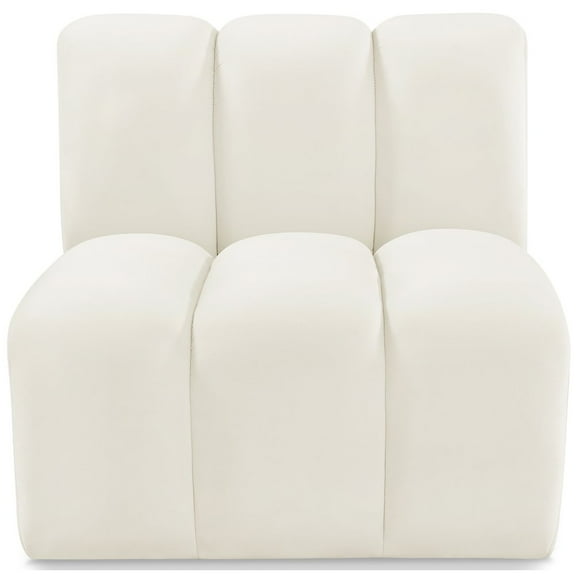 Meridian Furniture Arc Cream Velvet Straight Chair