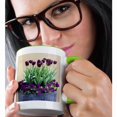 thumbnail image 2 of 3drose, Potted Purple Tulips, 15oz Two-tone Green Mug, 2 of 6