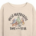 thumbnail image 3 of Disney Winnie The Pooh - Christmas Most Wonderful Time of the Year - Women's Lightweight French Terry Long Sleeve Shirt, 3 of 5