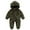4-Army Green, variant on Baby Bear Romper, Hooded Plush Sleepsuit with Lining, Warm Cozy Pajama Set for Kids,Size:0-3 Months