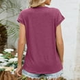 thumbnail image 4 of T Shirts Short Sleeve V Neck Tees Womens Fashion Tops Trendy Lightweight Soft 2025 Casual Summer Spring Outfits Wine XXL, 4 of 7