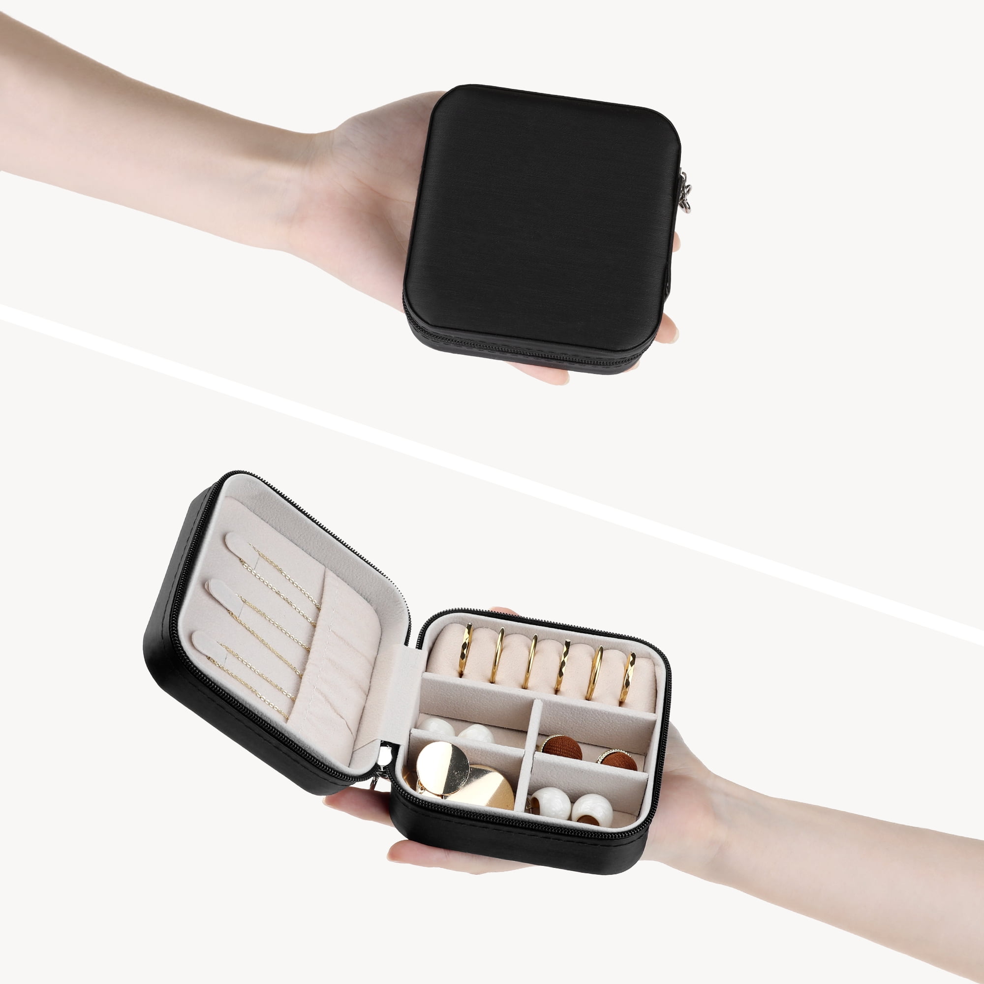 Travel Jewelry Box for Women Birthday Gifts Small Portable Organizer Case Black