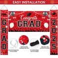 thumbnail image 5 of Graduation Decorations 2025, 43 Pieces Red Graduation Decorations Set with Balloons, Banner, Backdrop, Hanging Swirls, Porch Sign, Balloons, Foil Number 2025 for High School & College Celebrations, 5 of 7