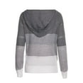 thumbnail image 3 of Chandails de Mode pour Femmes Manches Longues Hiver Automne Col en V Patchwork à Capuche Décontracté Ample Pull-Over Grande Taille, 3 of 9
