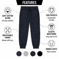 thumbnail image 5 of Lee Boys' Sweatpants - 4 Pack Basic Cozy Active Fleece Jogger Pants with Pockets (4-20), 5 of 7