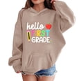 thumbnail image 3 of Girl's Letter Graphic Hoodies Long Sleeve Hooded Sweatshirts Pullover Preppy Cute Hoodies Trendy First Grade School Uniforms, 3 of 8