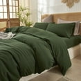 thumbnail image 3 of Washed Cotton Duvet Cover Set Linen Feel Natural Wrinkle Lightweight Comfy (King  Linen), 3 of 6