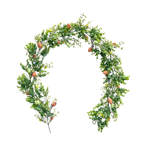 Guirnalda de Pascua, guirnalda floral decorativa de primavera para ventana, celebración, patio el huevo de Pascua