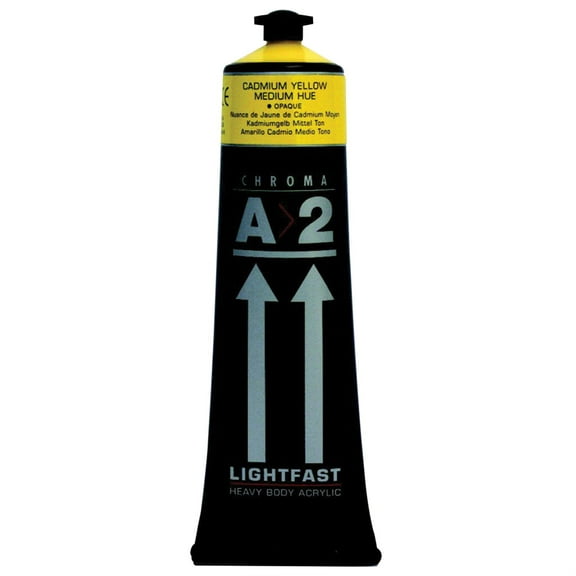 Chroma A>2 Lightfast Heavy Body Acrylic Paint, 4 Ounces, Cadmium Yellow Medium Hue