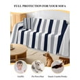 thumbnail image 4 of Navy Blue Gray Striped Couch Cover, Farmhouse Stripe Art Sofa Cover Blanket for 1 Seat Cushion, Sectional Sofa Slipcover Furniture Protector for Living Room Bedroom 71''x91'', 4 of 9
