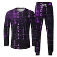 thumbnail image 5 of Wavsuf Men's Sweatsuits Set 2 piece Jogger Set for Men New Motion Digital Shirt Sweatshirt and Sweatpants Purple Size 4XL, 5 of 5