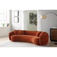 thumbnail image 6 of Comfy 5-Seater Boucle Curved Sofa | Modern Half Moon Design | Orange, 6 of 9