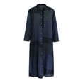 thumbnail image 4 of IDALL Robe Maxi à Imprimé Floral pour Femmes Automne 2024 Robes d'Invité de Mariage Manches Longues Enveloppantes Col en V Volants Ceinturées Ligne A Fluide Décontractée Taille Nouée Boho en Chiffon Robe de Soirée Z2-Marine TG, 4 of 8