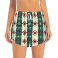 thumbnail image 2 of KLL Christmas Snowflakes Plaid Pattern Shorts Women,Athletic Shorts High Waisted Running Shorts Pocket Sporty Short Gym Elastic Workout Shorts-XX-Large, 2 of 7
