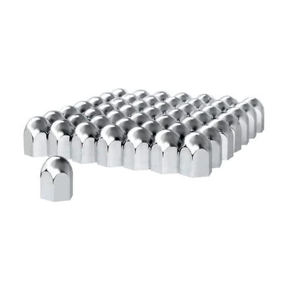 United Pacific 10057Cb - Juego de cubiertas para tuercas de rueda - Cubierta de tuerca estándar de plástico cromado de 1-1/2" x 2-1/4" - Empuje (paquete de 60)