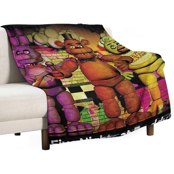 FNAF Anime Manga Throw Blankets Flannel Fleece Soft Blanket Lightweight Warm Plush Throw Blankets Warm and Cozy for Couch Bed Cozy Sofa Plush Super Soft Lightweight 60""x80""