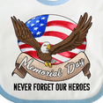 thumbnail image 4 of Inktastic Memorial Day- Never Forget Our Heroes- Bald Eagle Boys or Girls Baby Bib, 4 of 4