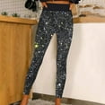 thumbnail image 2 of QATAINLAV Casual Yoga Leggings for Women Fashion Glitter Sequin Print Tights Gym High Waist Seamless Workout Legging Pant Black S Birthday Gifts, 2 of 5