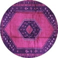 thumbnail image 1 of Ahgly Company Indoor Round Medallion Purple Traditional Area Rugs, 3' Round, 1 of 4