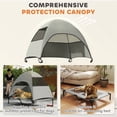 thumbnail image 4 of PawHut Outdoor Elevated Dog Bed with Canopy Raised Dog Bed Light Grey, 4 of 10