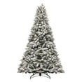 thumbnail image 2 of 7.5FT Pre-lit Christmas Tree, Artificial Snow Flocked Full Prelighted Tree with 480 LED Lights and 1117 PVC Branches Tips, Foldadble Metal Tree Stand, Spruce Christmas Tree for Home, Office, Holiday, 2 of 6