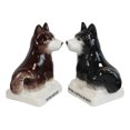thumbnail image 2 of Ceramic 'Not Fat' Black Brown Huskies Dogs Salt And Pepper Shakers Figurine Set, 2 of 6