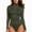 Army Green, variant on Women's High Neck Slim Fit Shapewear Bodysuit Seamless Comfort Underwear for Daily Wear