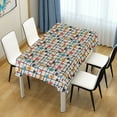 thumbnail image 4 of JSTEL Grid Colorful Blocks Table Cloth Square 60 x 60 Inch Tablecloth Anti Wrinkle Table Cover for Dining Kitchen Parties, 4 of 6