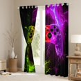 thumbnail image 3 of Homewish Abstract Gamer Black Out Curtains for Teens Boys Girls,Video Game Curtains Pack of 2 (42x63 Each),Abstract Gradient Lightning Bedroom Curtains,Breathable Home Decor, 3 of 6