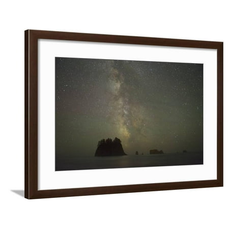Milky Way rising behind sea stacks at 2nd Beach, Olympic National Park, Washington State Framed Print Wall Art By Greg (Best Way To Stack Wood In A Fire Pit)