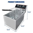thumbnail image 2 of Bingirl Stainless Steel Commercial Deep Fryer 8 L-Countertop Electric Oil Fryer with Detachable Basket and Lid Adjustable Temperature Control for Home and Restaurant Use with Single Basket, 2 of 7