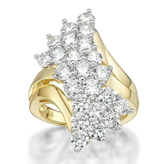 Brilliance Fine Jewelry Cocktail Rings, 14K Yellow Gold-Plated 925 Sterling Silver