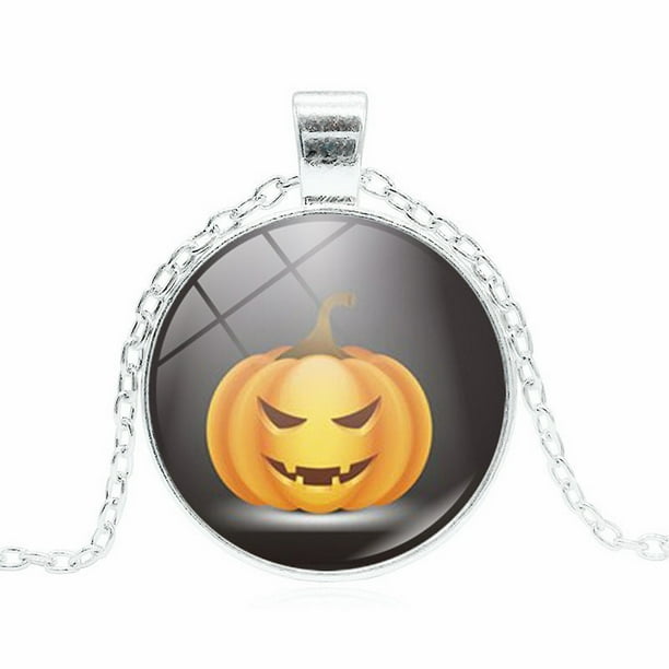 Xihbxyly Iniciar sesión en mi cuenta Nuevo Collar de Cadena y Colgante de Cristal Cabujón de Halloween a la moda