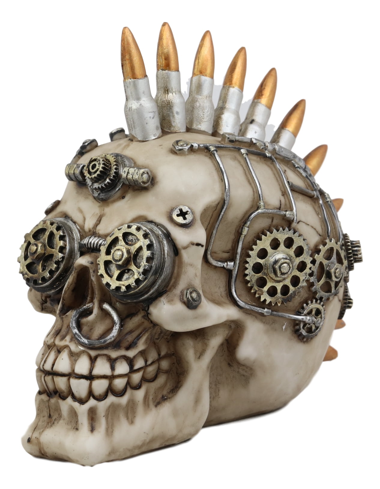 Nemesis Soul Inferno Bullet Mohawk Skull Ornament Figurine Biker Gothic Decor 