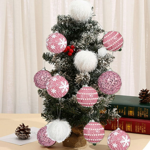 mfyjkho Paquete De 12 Bolas Navideñas De Espuma Flocada De 7 Cm Para Decorar Árboles Y Fiestas.