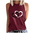 thumbnail image 1 of Timegard Camisoles pour Femmes Col Rond Imprimé Cœur Sans Manches Confortables Décontractées Amples Chemises Hauts Blouse, 1 of 5