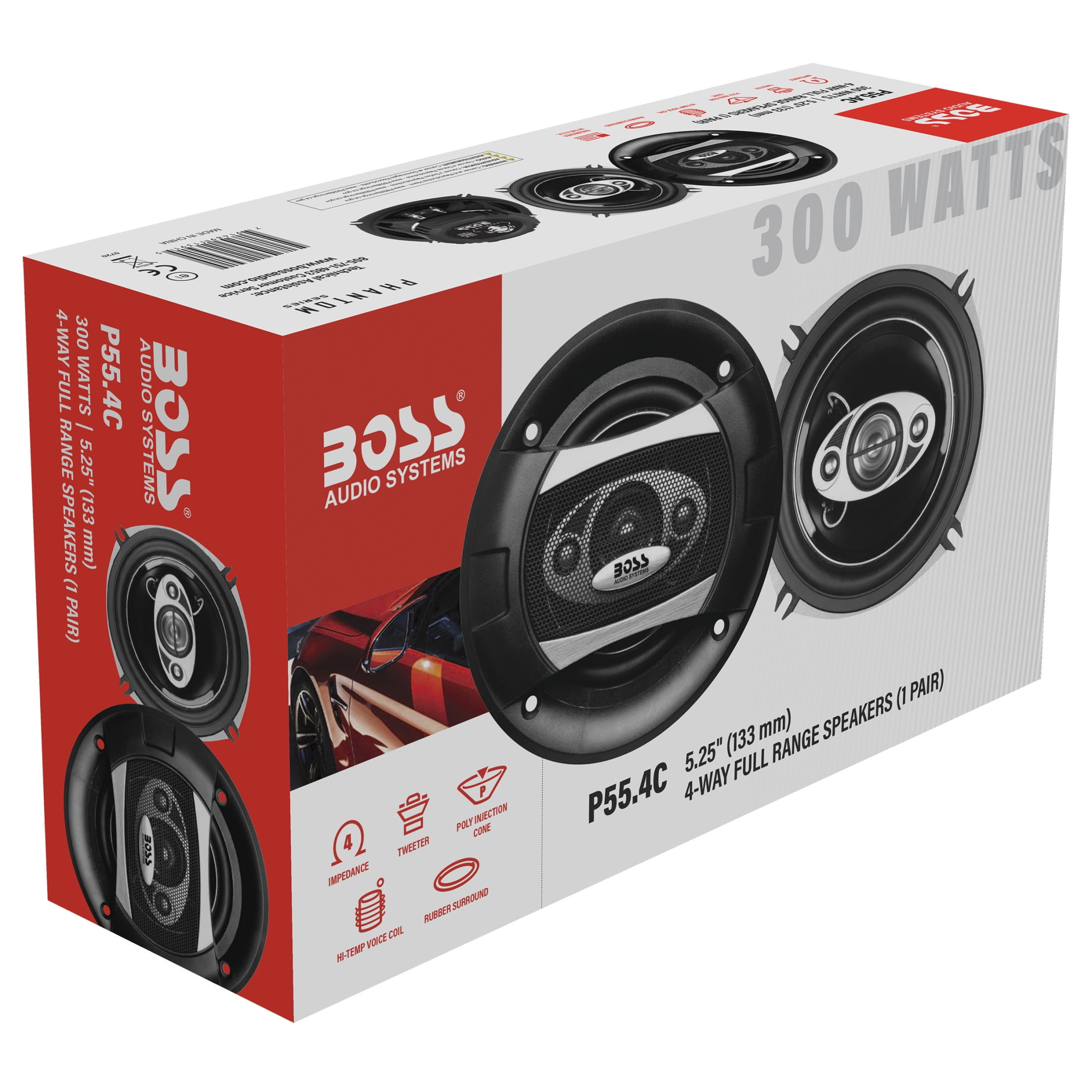 BOSS Audio Systems P55.4C Phantom Series 5.25 Inch Car Stereo Door Speakers
