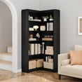 thumbnail image 4 of 71.8" Tall Farmhouse L-Shaped Corner Bookshelf, 5-Tier Heavy Duty MDF Corner Bookcase for Bedroom Living Room Home Office, Black, 4 of 7