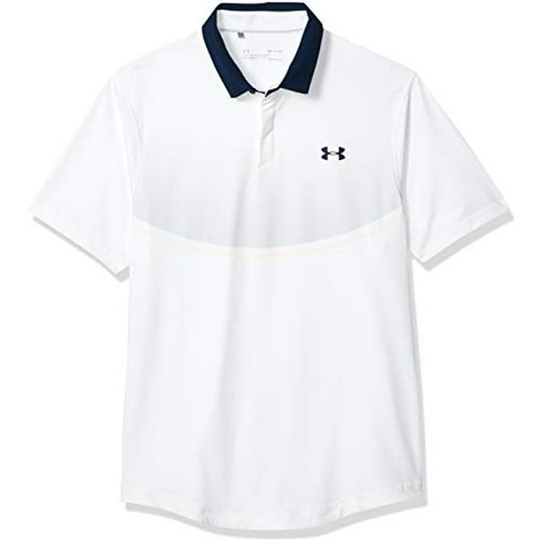 Under Armour Men's IsoChill Graphic Golf Polo, White (100)/Academy, XXLarge