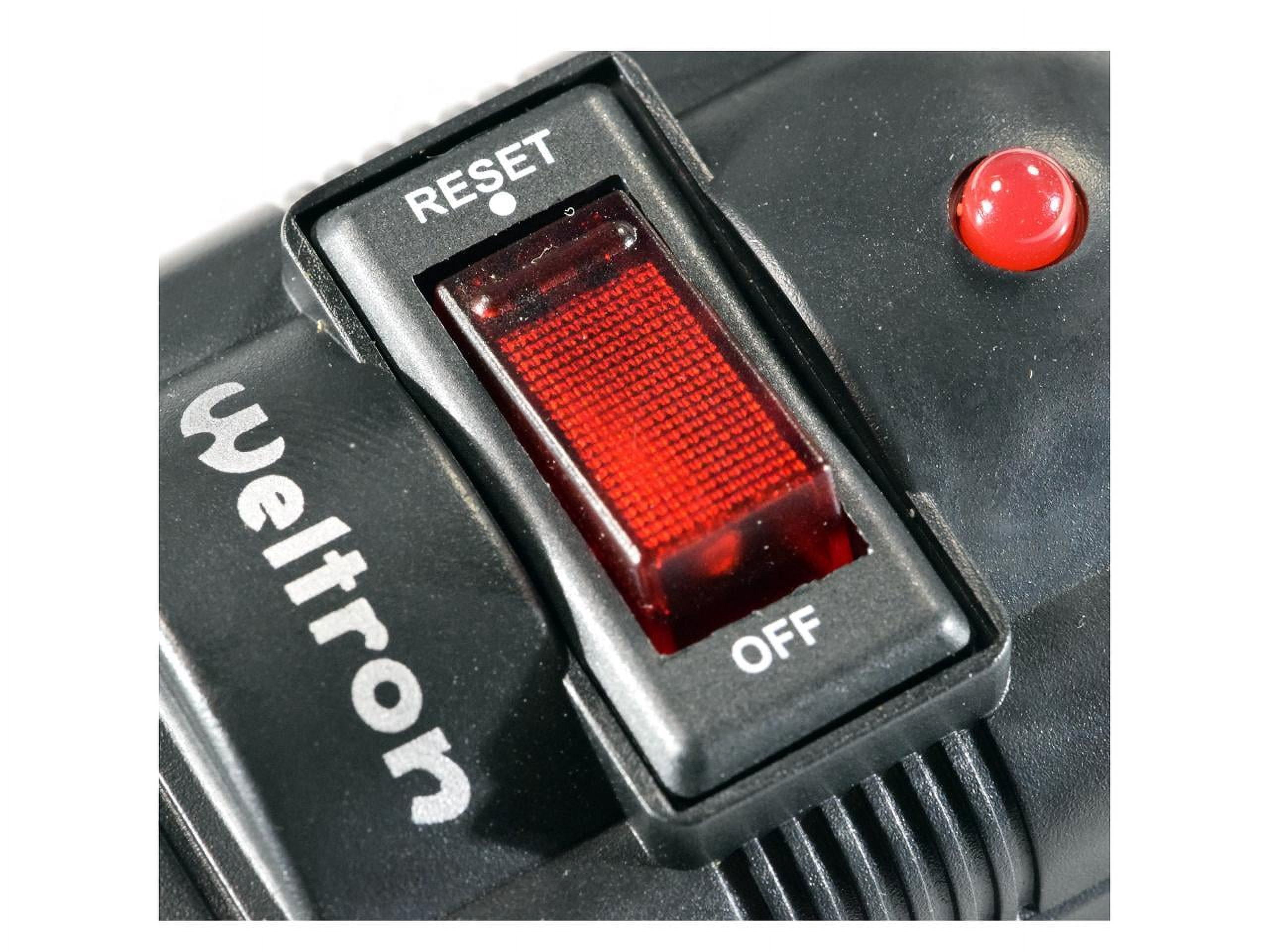 WELTRON 10ft Power Cord 6-Outlet Surge Protector Power Strip Black WSP600PLF10BK