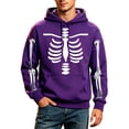 thumbnail image 4 of JIAYUE Men Halloween Sweatshirt Skeleton Graphic Print Baggy Pullover Hoodies for Fall Daily Street Activities, 4 of 4