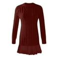 thumbnail image 6 of TrdSipl Womens Ribbed Knit Sweater Dress Trendy Crewneck Patchwork Pleated Knit Dresses Winter Lounge Long Sleeve Short Dress, 6 of 7
