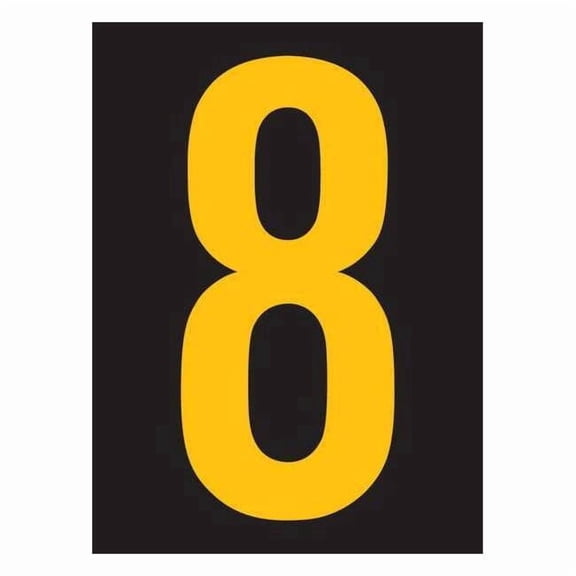 Stranco Number Label, Vinyl, 2-7/8 in H, 1-3/4 in W, PK25 RUM200-8-YB