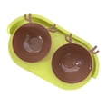 thumbnail image 3 of para gatos para comida y agua Platos de alimentación para mascotas para mascotas para perros desmontables Verde y Café Jinwen Cuencos para gatos, 3 of 8