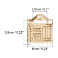 thumbnail image 2 of 200Pack Ribbon End Crimp Clamps, 6mm Stripe Texture Pinch Cord End Clasps, Gold Tone, 2 of 6