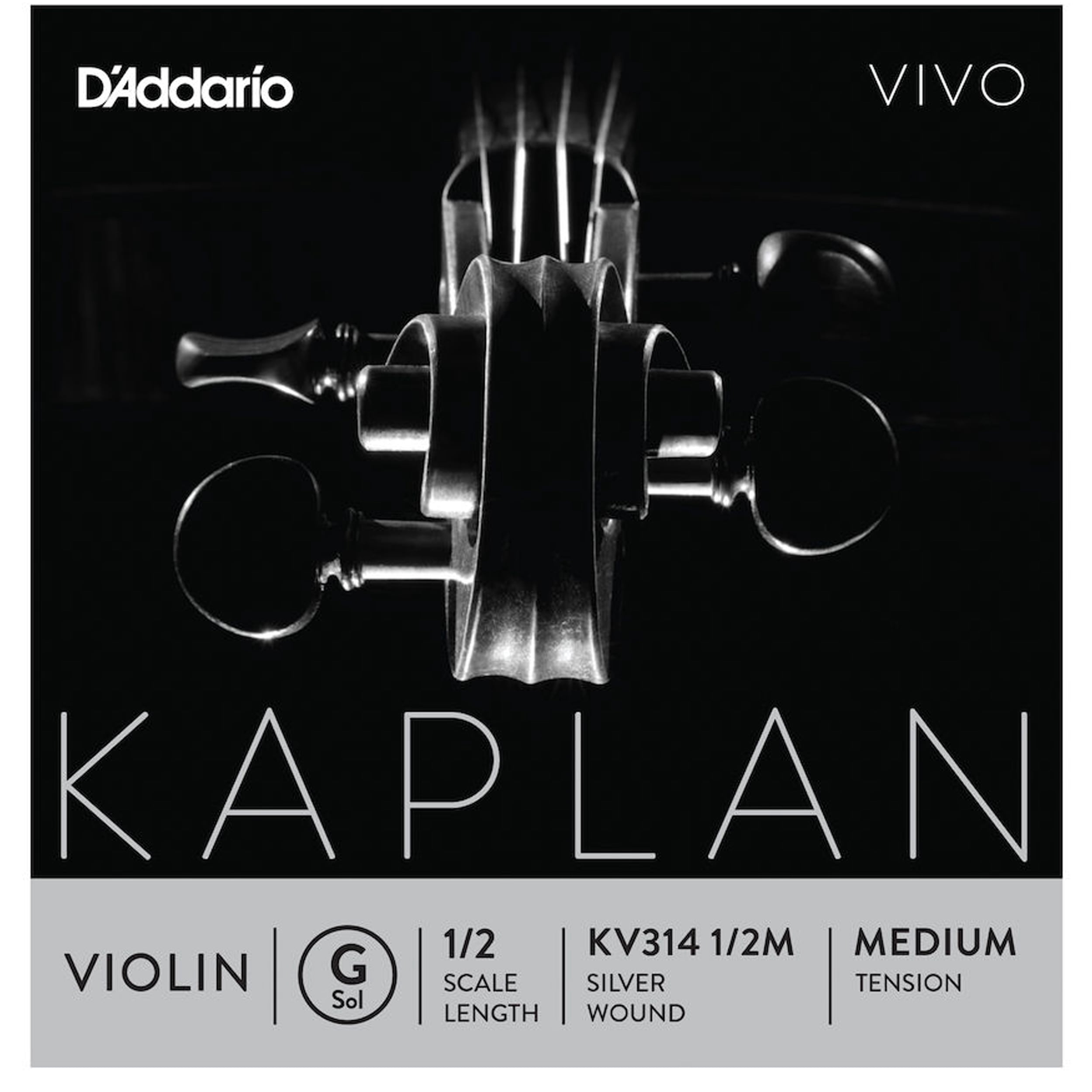 D'Addario Kaplan Vivo Violin G String, 1/2 Scale, Medium Tension