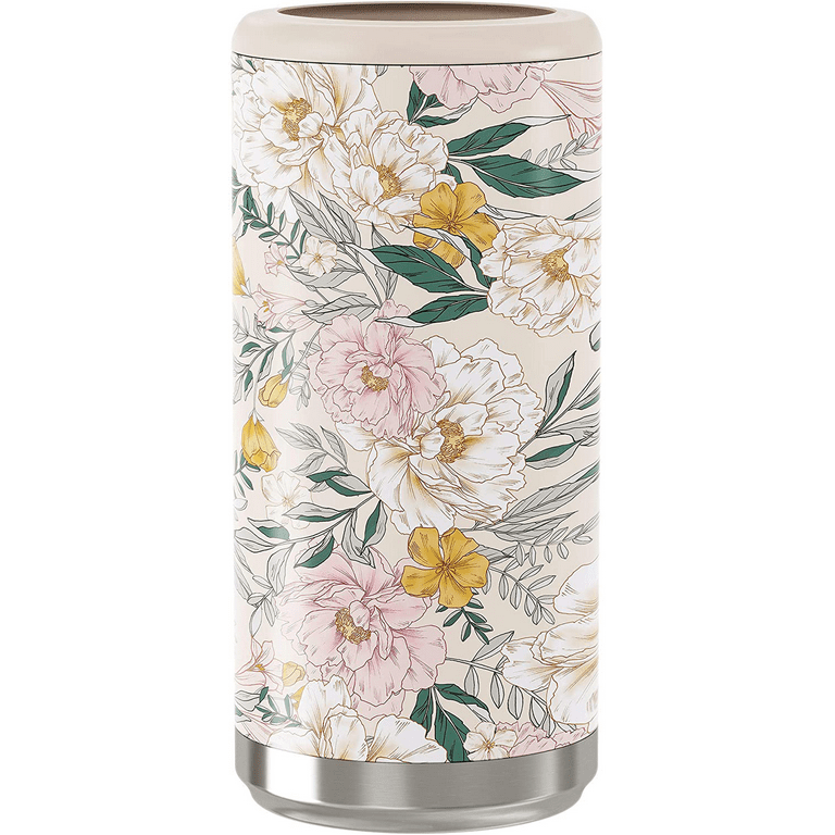 Maars Skinny Can Cooler for Slim Beer & Hard Seltzer | Stainless Steel 12oz  Koozy Sleeve, Double Wall Vacuum Insulated Drink Holder - Blush Floral