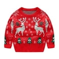thumbnail image 2 of Chandail de Noël pour Garçon Fille Pull-Over Rennes Élan Chandails en Molleton Dessin Animé, 2 of 12
