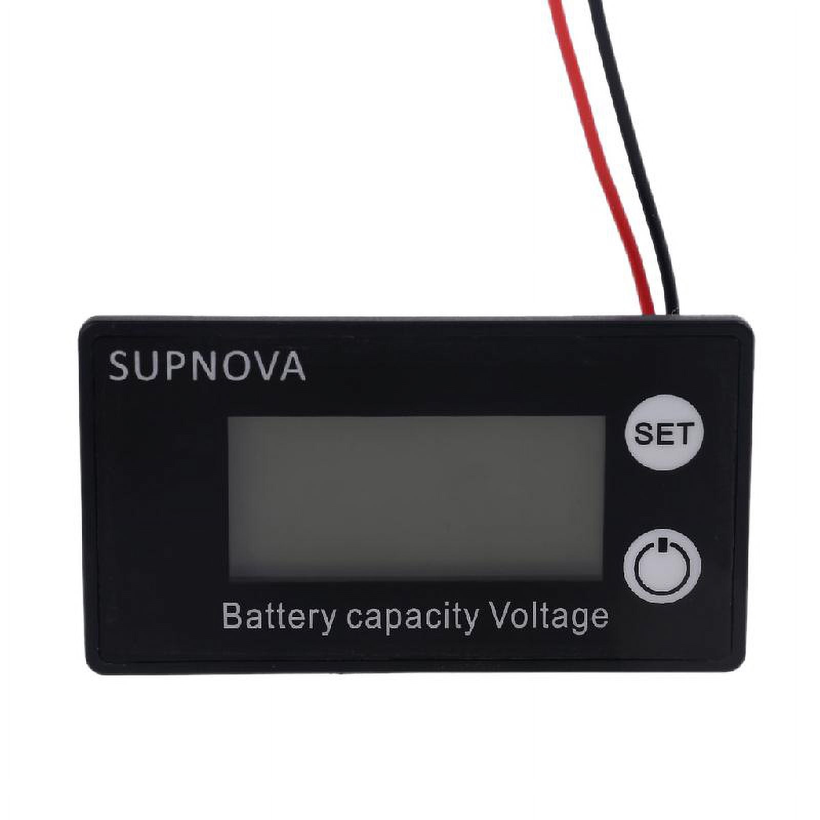 Necvior Battery Capacity for 12V 24V 48V 72V Acid Lithium LiFePO4 Car Motorcycle Voltmeter Panel