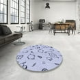 thumbnail image 4 of Ahgly Company Machine Washable Indoor Round Transitional Heavenly Blue Area Rugs, 6' Round, 4 of 7
